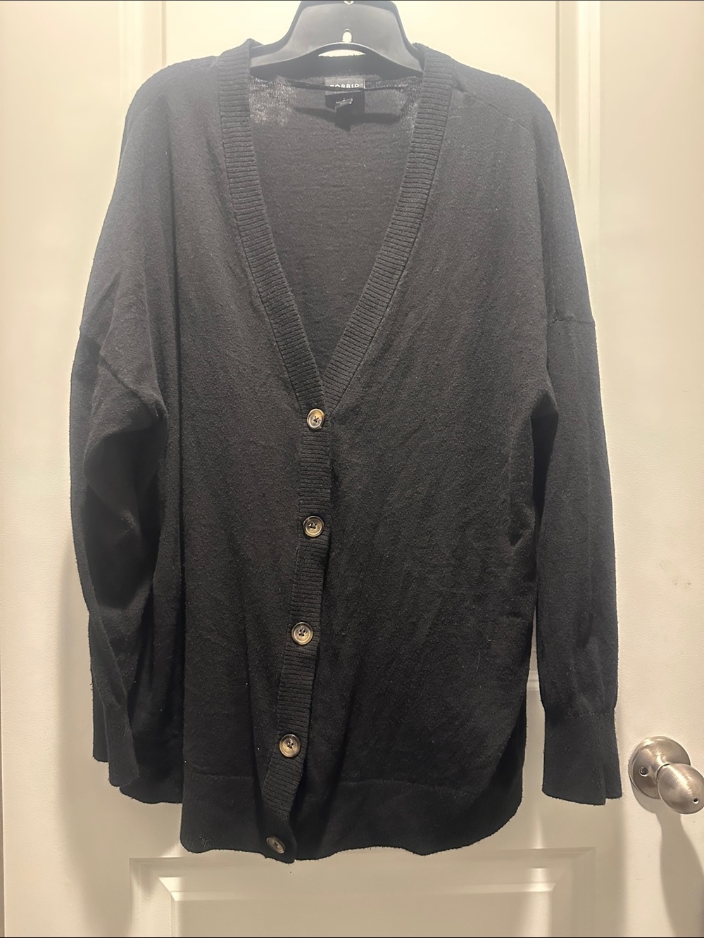 torrid Black Button-Up V-Neck Cardigan